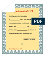 CIT Practical Work Certificate