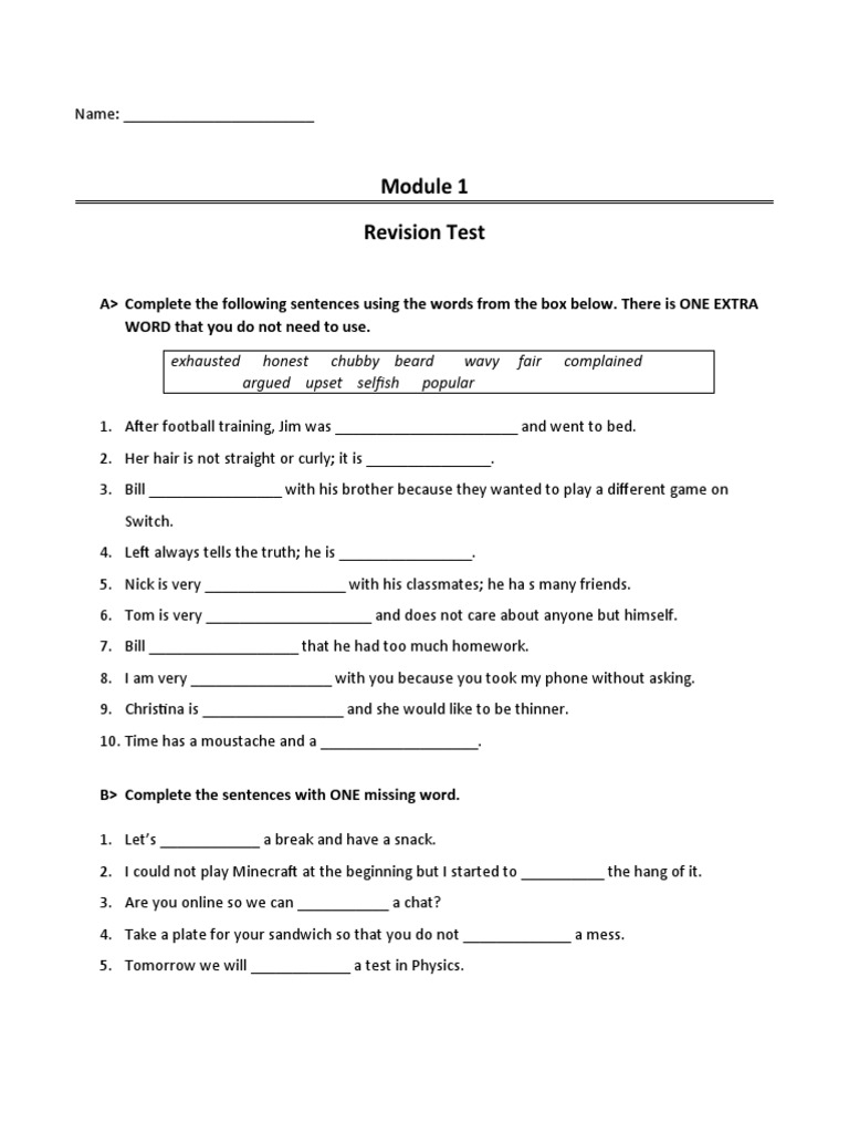 Right on module 1 test pdf