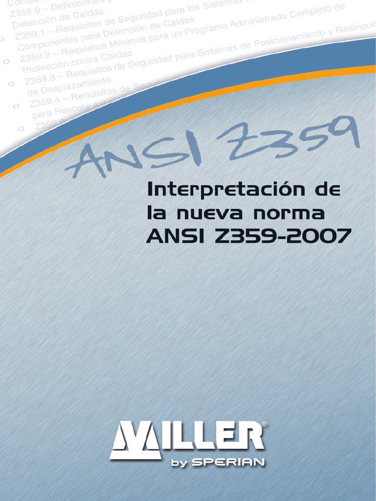 ANSI Z39.1 Sistemade Detección de Caídas Interpretación | PDF | Cuerda ...