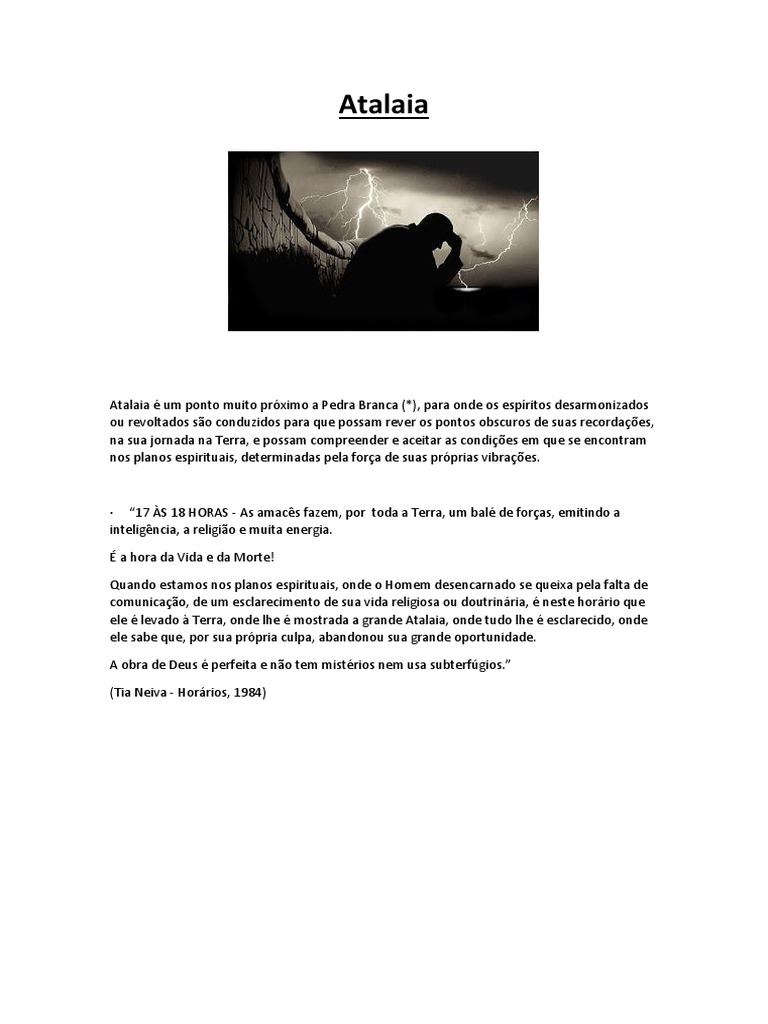 Atalaia: Reflexão Espiritual e Consciência | PDF