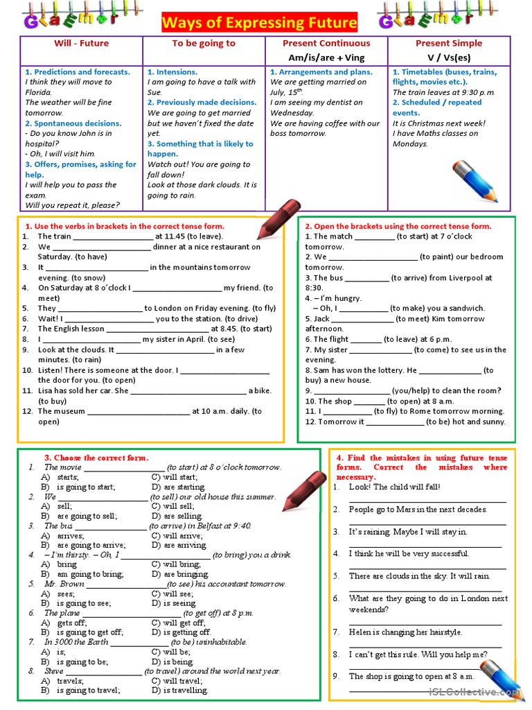 Ways Of Expressing Future Tasks Pdf