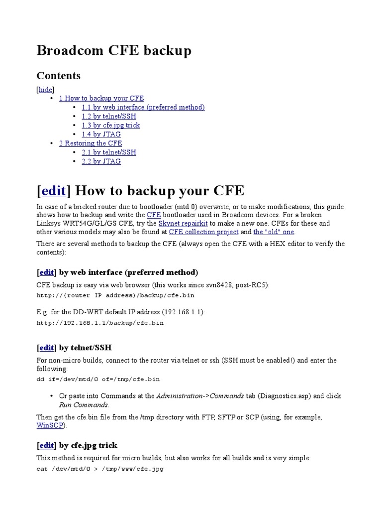 Broadcom cfe backup pdf secure shell file transfer protocol