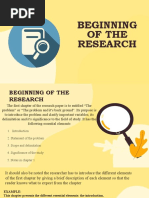 Begnning of Research