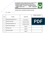 Daftar Hadir Panitia Asesmen Madrasah