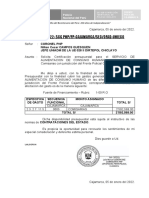 Certificación presupuestal alimentación PNP Cajamarca