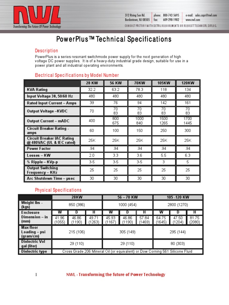 Powerplus™ Technical Specifications: Description | PDF | Power Supply ...