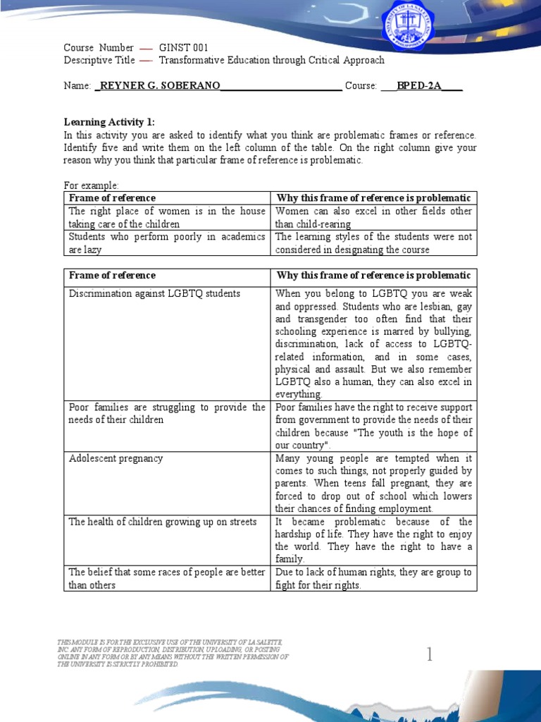 Soberano, Reyner G.-Module 1,2 | PDF | Family | Power (Social And ...