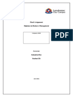Business Environment AnalysisDiploma in Business Management         Company LOGO          Assessor:        Submitted By:         Student ID:           June 2021