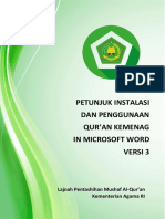 Petunjuk Instalasi Dan Penggunaan Qur'an Kemenag in Word V.3