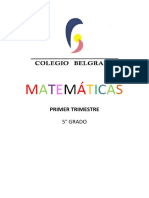 5°grado - Matemática - 1er Trimestre