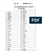 Palabras de Ortografía de 1° A 6° 2019 - 2020