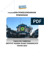 Pedoman Pengelengaraan Pendidikan: Fakultas Tarbiyah Institut Agama Islam Tasikmalaya TAHUN 2022