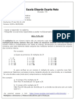 Matemática - Múltiplos e divisores