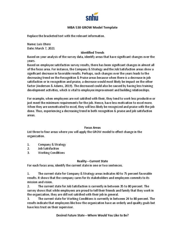 Grow Model Example Answers
