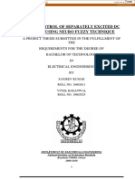 Speed Control of Separately Excited DC Motor Using Neuro Fuzzy Technique