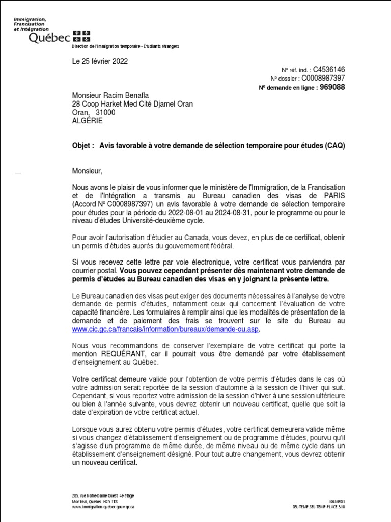 Lettre PDF | PDF | Québec | Canada