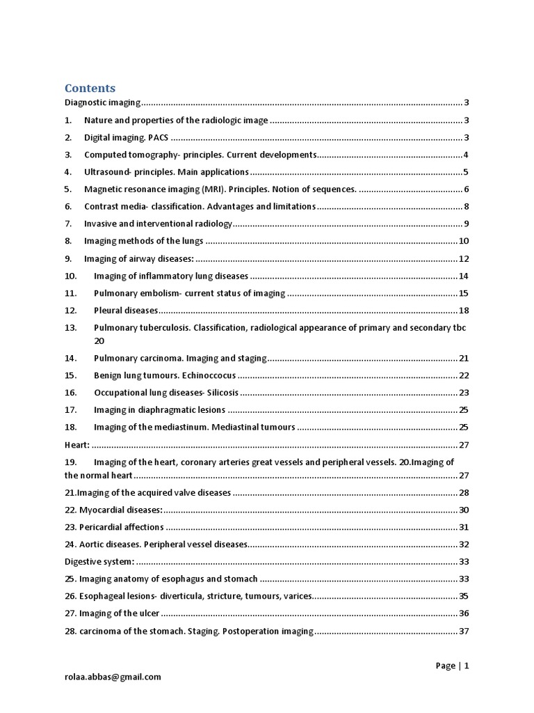 Radiology Syllabus Notes Download Free PDF X Ray