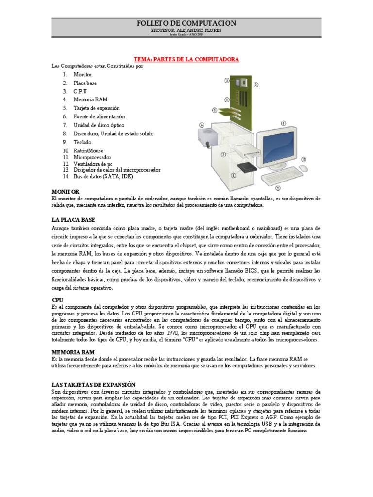 Temario de Computacion Sexto Grado | PDF | Hardware de la computadora ...