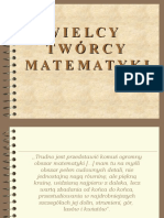 Wielcy Twórcy Matematyki