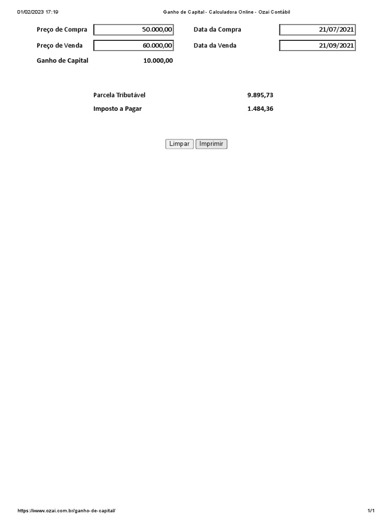 Ganho de capital calculadora online ozai cont bil pdf pdf