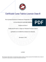 Clase - B - Certificado Curso Teórico Licencia Clase B