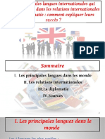 Exposé HGGSP Manon Les Langues Internationales Qui Jouent Un Rôle Dans Les Relations Internationales Et La Diplomatie PDF 2