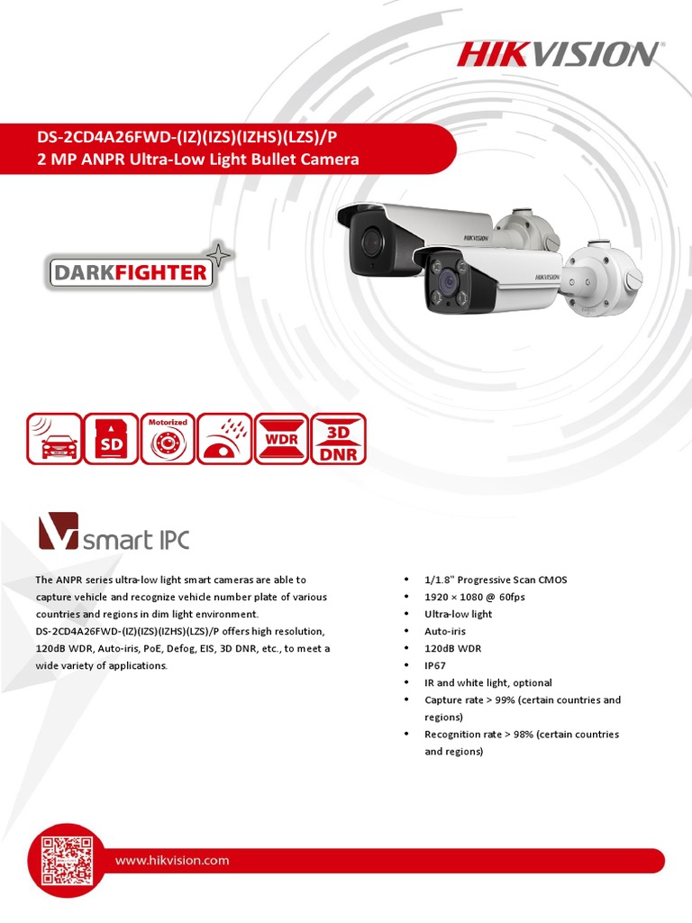 Hikvision Ds 2cd4a26fwd Izsp Data Sheet PDF PDF Video Shutter