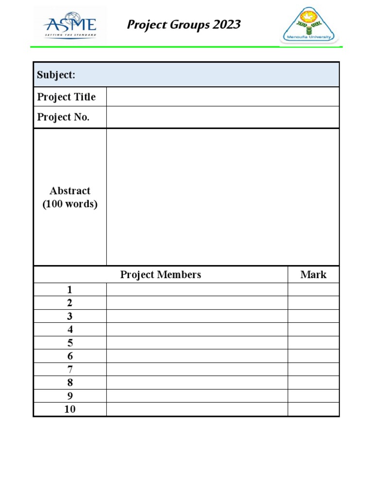 Project Template 2023 | PDF