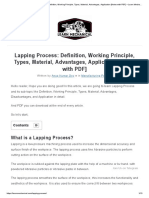 Lapping Process - Definition, Working Principle, Types, Material, Advantages, Application (Notes With PDF) - Learn Mechanical