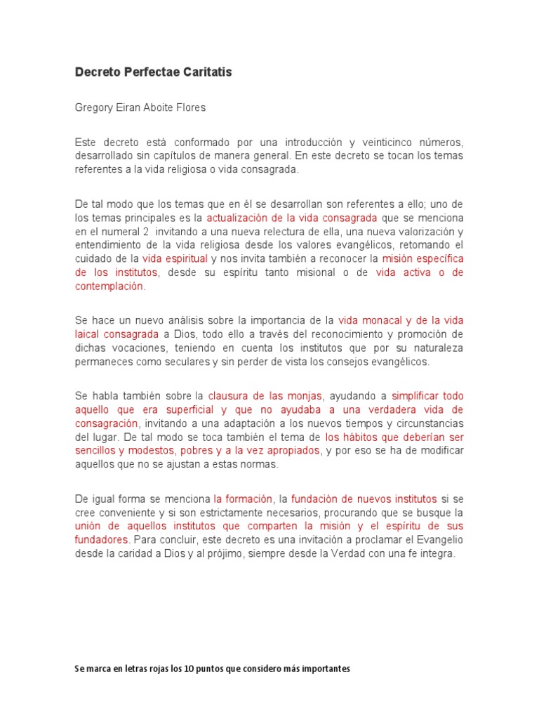 Decreto Perfectae Caritatis PDF