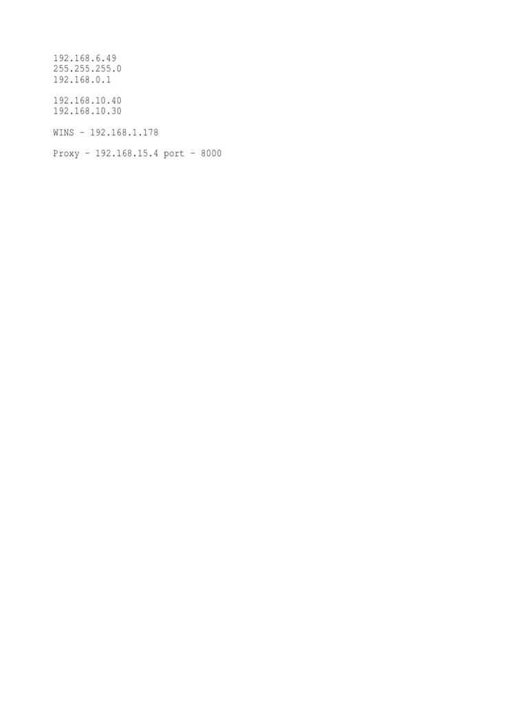Network Configuration Details | PDF