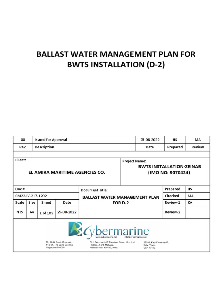 Bwts Management d2 | PDF | Water Treatment | Water