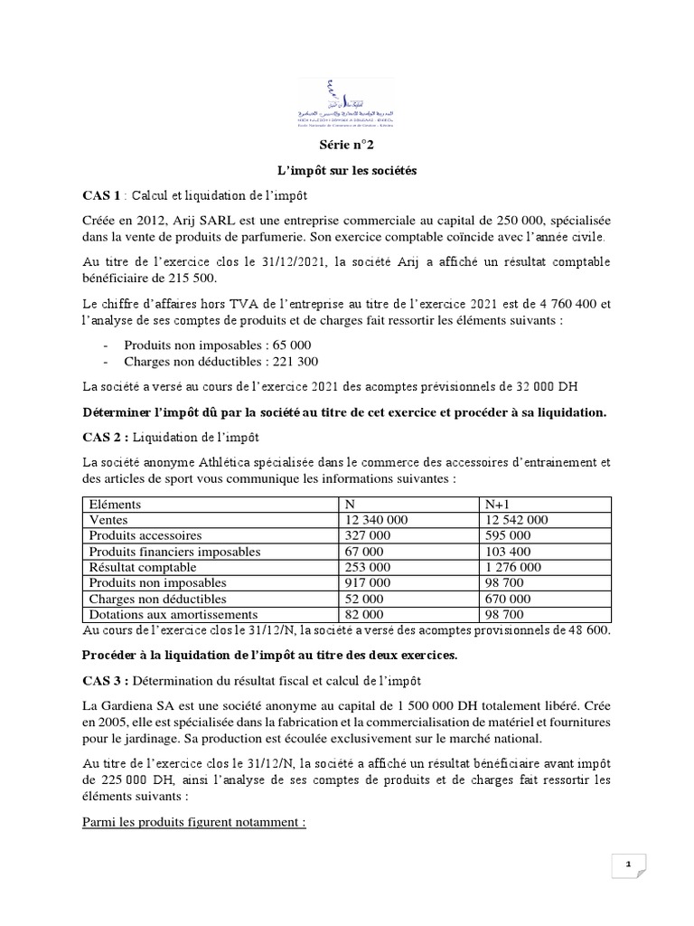 Calcul de l'impôt sur les sociétés 2021 | PDF | Dépréciation | Taxe sur ...