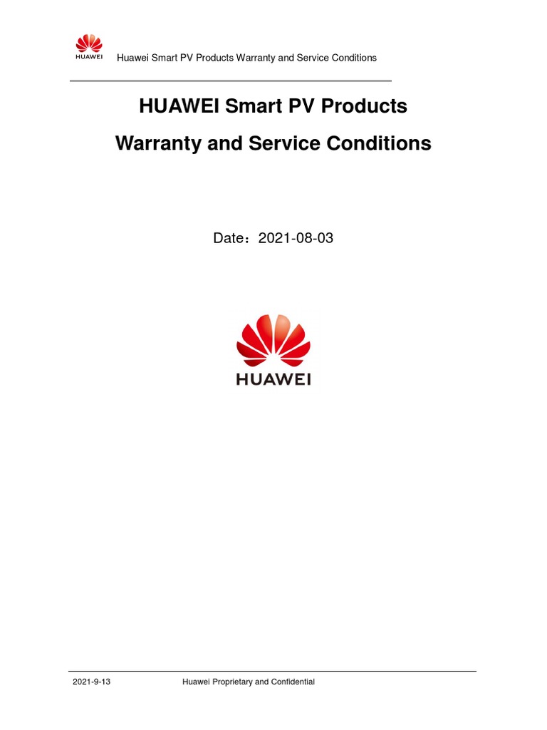 HUAWEI Warranty and Service Conditions For Smart PV Products2