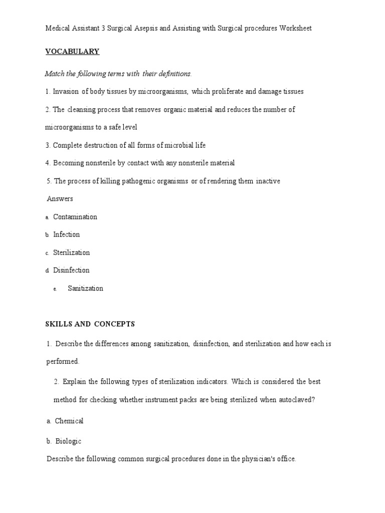 Surgical Assisting Assignment PDF Sterilization (Microbiology) Surgery