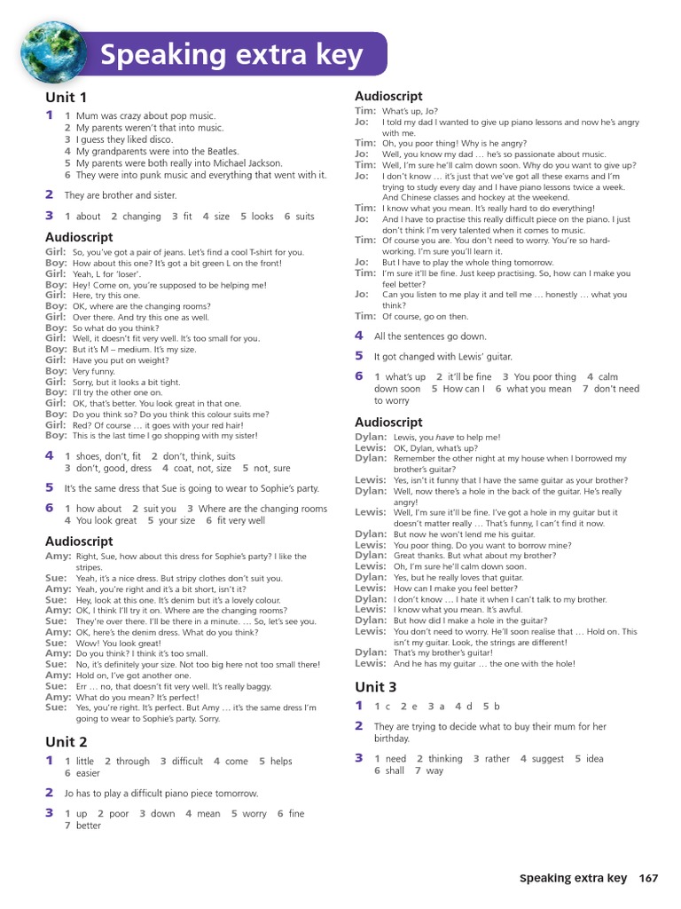 Speaking Extra Key Overview | PDF