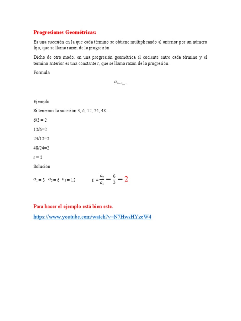 Progresiones Geométricas PDF