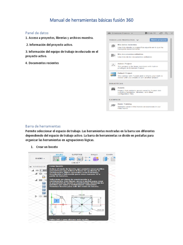 Manual básicas Fusión 360 herramientas | PDF