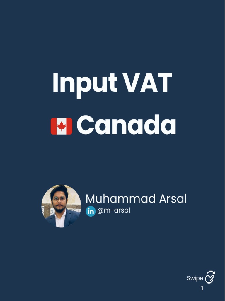 Understanding Input VAT in Canada PDF Value Added Tax Expense