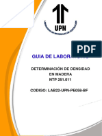 Procedimeiento de La Densidad en Madera NTP 251.011