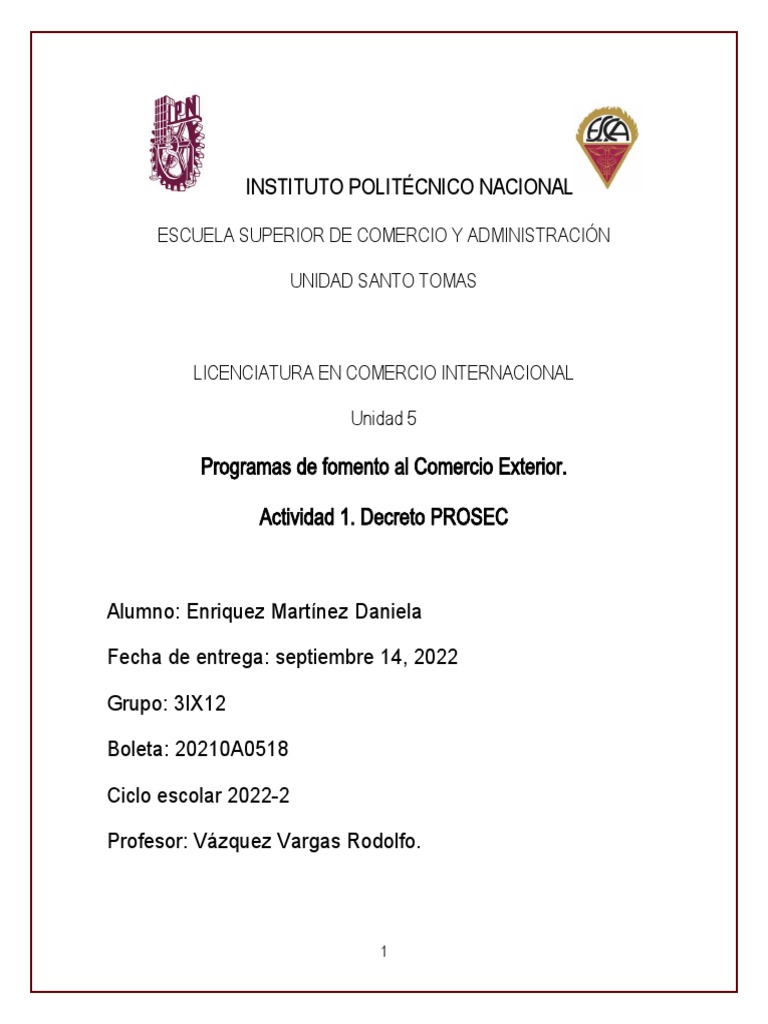 Objetivo y Beneficios del PROSEC | PDF | El comercio internacional | México
