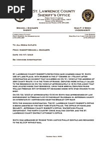 St. Lawrence County Sheriff's Office March 7, 2023