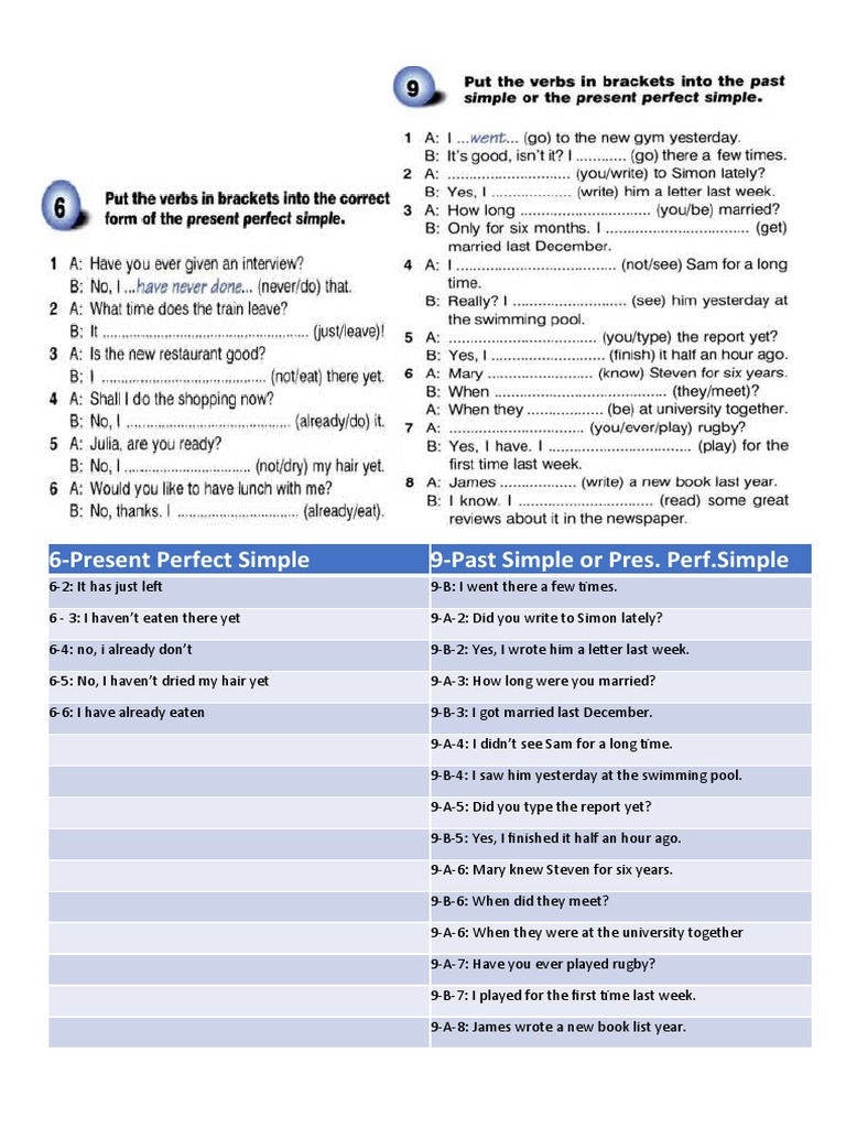 Present Perfect vs. Past Simple Guide | PDF