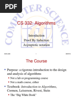 CS 332: Algorithms: Proof by Induction Asymptotic Notation