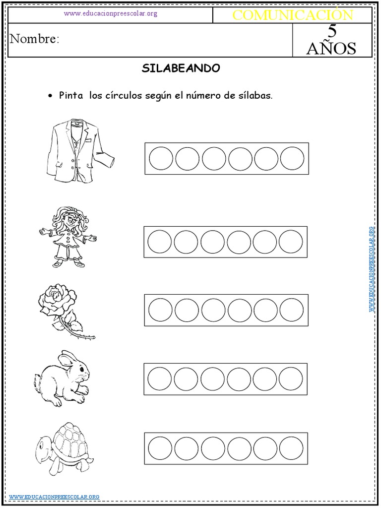 Actividades de Silabeo para Niños de 5 Años | PDF