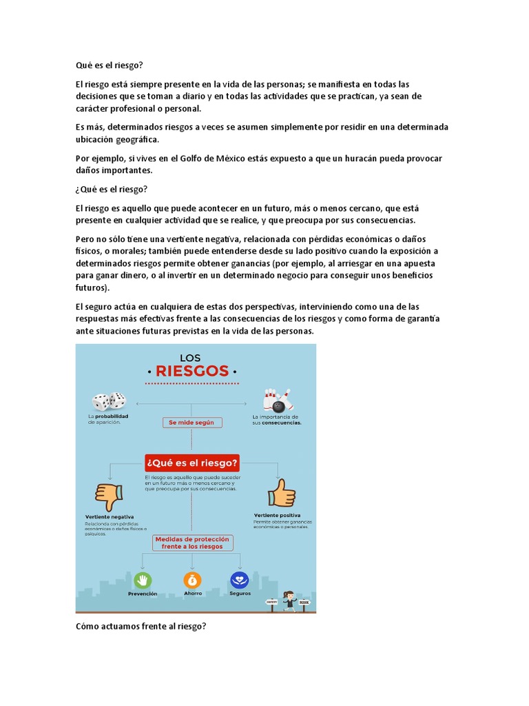 Qué Es El Riesgo PDF Seguro Riesgo