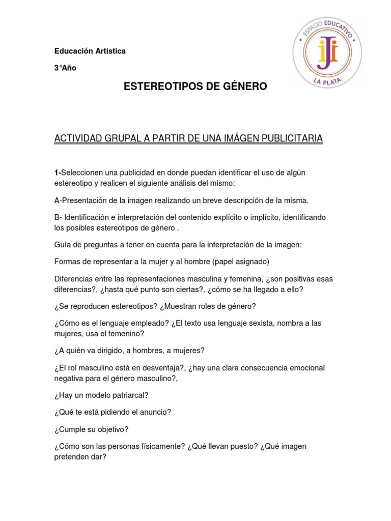 Análisis de Estereotipos de Género en Publicidad | PDF | Relaciones ...
