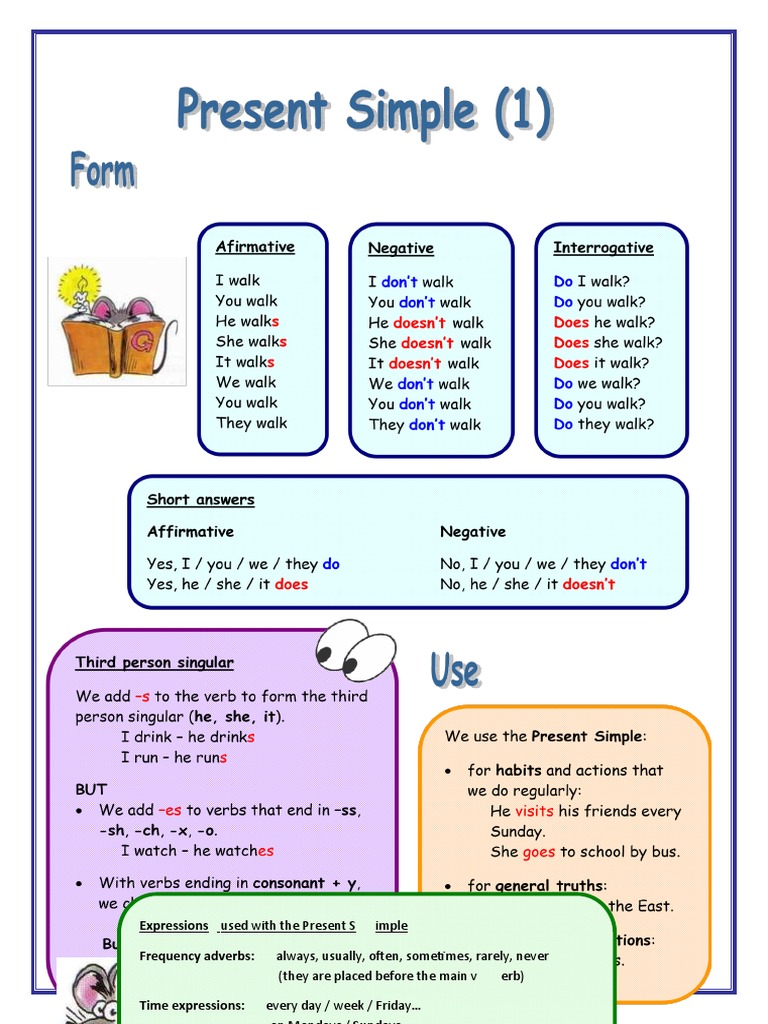 Present Simple Usage and Exercises | PDF | Linguistic Typology | Syntax