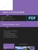 Oral Exam Rubric