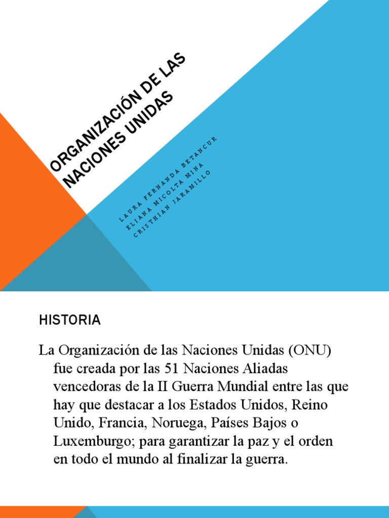 Organización de Las Naciones Unidas | PDF | Naciones Unidas ...